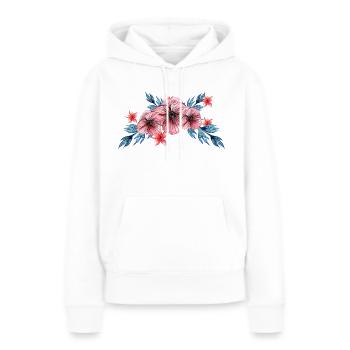 Tropical - Sweat à capuche Premium bio Femme - blanc - Devant - Julia (174cm)