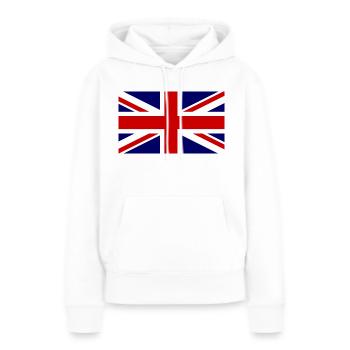 United Kingdom Flag, Great Britain, England Flagge - Frauen Premium Bio Hoodie - Weiß - Vorne - Julia (174cm)
