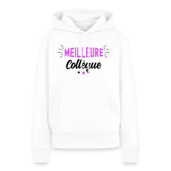 Ma Meilleure collègue Que J'aime - Sweat à capuche Premium bio Femme - blanc - Devant - Julia (174cm)