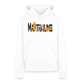 Mantrailing Orange/Schwarz - Frauen Premium Bio Hoodie - Weiß - Vorne - Julia (174cm)