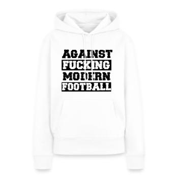 Against Modern Football - Sweat à capuche Premium bio Femme - blanc - Devant - Julia (174cm)