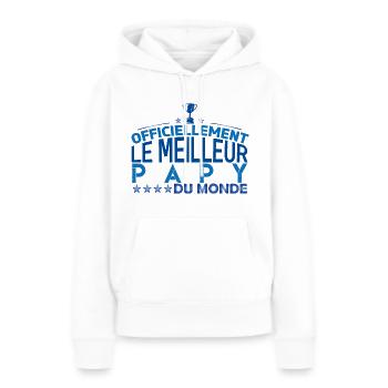 Papy Cadeau pour papy Anniversaire papy Papa !! - Sweat à capuche Premium bio Femme - blanc - Devant - Julia (174cm)