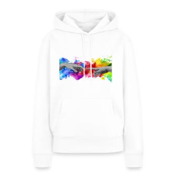 Michi Mode Trend Style Cool - Sweat à capuche Premium bio Femme - blanc - Devant - Julia (174cm)