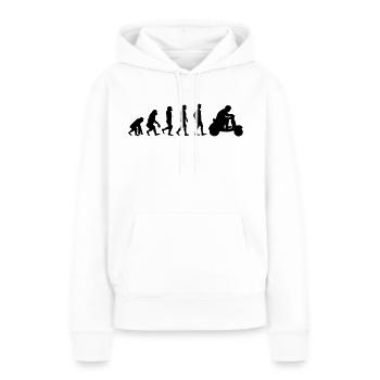 Evolution Rollerfahrer - Frauen Premium Bio Hoodie - Weiß - Vorne - Julia (174cm)