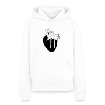 Galaktisches Herz - Frauen Premium Bio Hoodie - Weiß - Vorne - Julia (174cm)