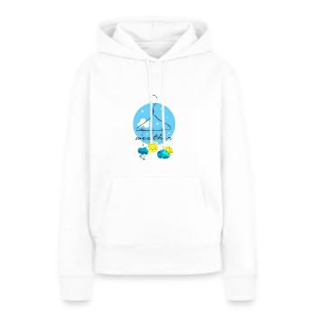 Wetter, Wetter, Wetter - Frauen Premium Bio Hoodie - Weiß - Vorne - Julia (174cm)