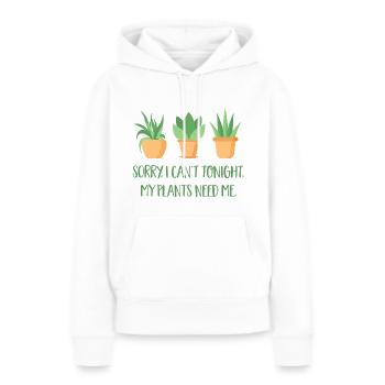 plante - Sweat à capuche Premium bio Femme - blanc - Devant - Julia (174cm)