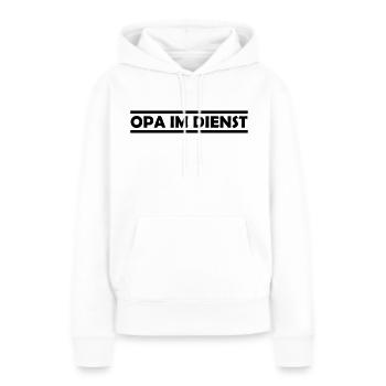 opa im dienst - Frauen Premium Bio Hoodie - Weiß - Vorne - Julia (174cm)