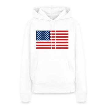 Drapeau national U.S.A. Amérique - Sweat à capuche Premium bio Femme - blanc - Devant - Julia (174cm)