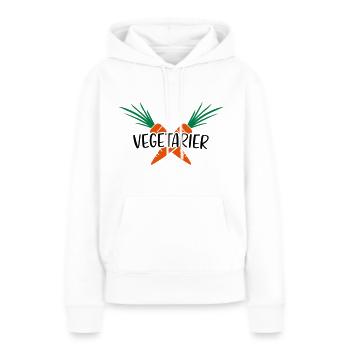 Vegetarier - Frauen Premium Bio Hoodie - Weiß - Vorne - Julia (174cm)