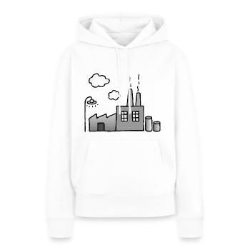Fabrik Industrie Produktion Halle Rauch Abgase - Frauen Premium Bio Hoodie - Weiß - Vorne - Julia (174cm)