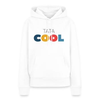 Tata cool - Sweat à capuche Premium bio Femme - blanc - Devant - Julia (174cm)