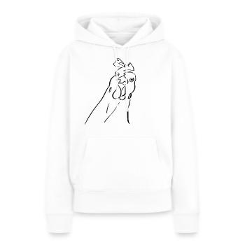 guckendes Huhn - Frauen Premium Bio Hoodie - Weiß - Vorne - Julia (174cm)