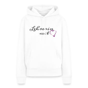 Lehrerin mit Herz - Frauen Premium Bio Hoodie - Weiß - Vorne - Julia (174cm)
