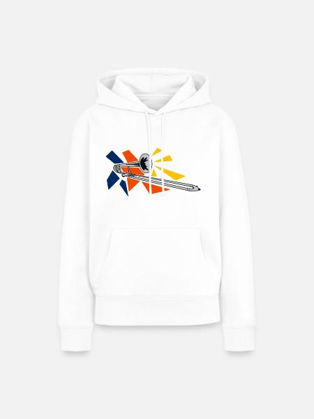 Silber Posaunen Pop Art - Frauen Premium Bio Hoodie - Weiß