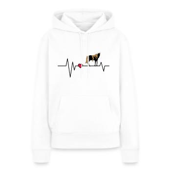 Herzschlag Pferd Reiterin - Frauen Premium Bio Hoodie - Weiß - Vorne - Julia (174cm)