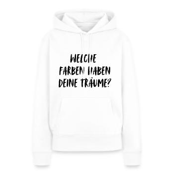 Di che colore sono i tuoi sogni ? Quelles couleurs... - Sweat à capuche Premium bio Femme - blanc - Devant - Julia (174cm)