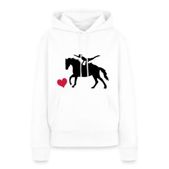 Voltige - Sweat à capuche Premium bio Femme - blanc - Devant - Julia (174cm)