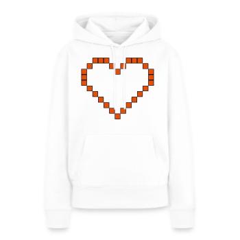 8 bits coeur 01 - Sweat à capuche Premium bio Femme - blanc - Devant - Julia (174cm)