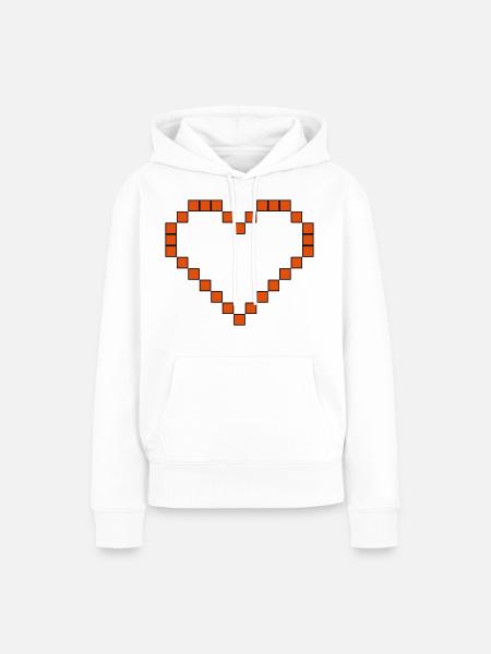 8 BIT Heart 01 - Frauen Premium Bio Hoodie - Weiß