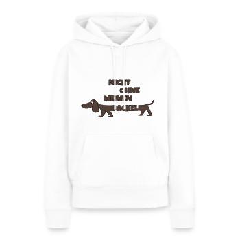Nicht ohne meinen Dackel - Frauen Premium Bio Hoodie - Weiß - Vorne - Julia (174cm)