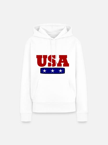 Usa - Frauen Premium Bio Hoodie - Weiß