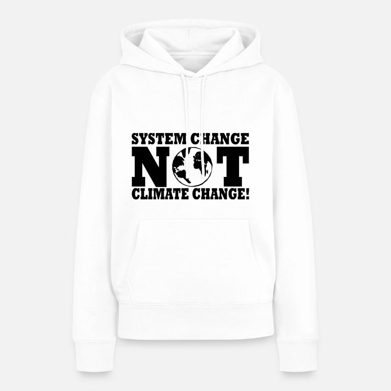 system change not climate change - Frauen Premium Bio Hoodie - Weiß