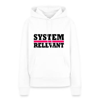 System relevant - Frauen Premium Bio Hoodie - Weiß - Vorne - Julia (174cm)