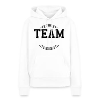Team Kreis Présentation Personalisable propre texte - Sweat à capuche Premium bio Femme - blanc - Devant - Julia (174cm)