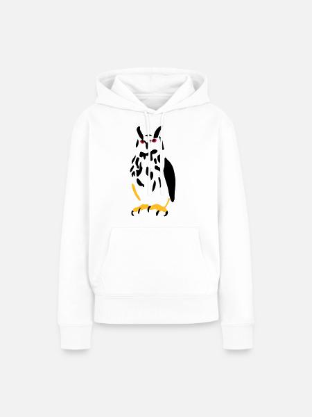 Uhu - Frauen Premium Bio Hoodie - Weiß