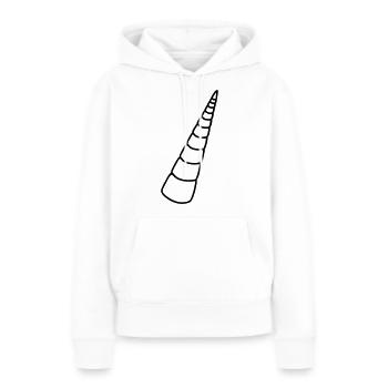 design horn gluecklich stehend einhorn pferd unico - Frauen Premium Bio Hoodie - Weiß - Vorne - Julia (174cm)
