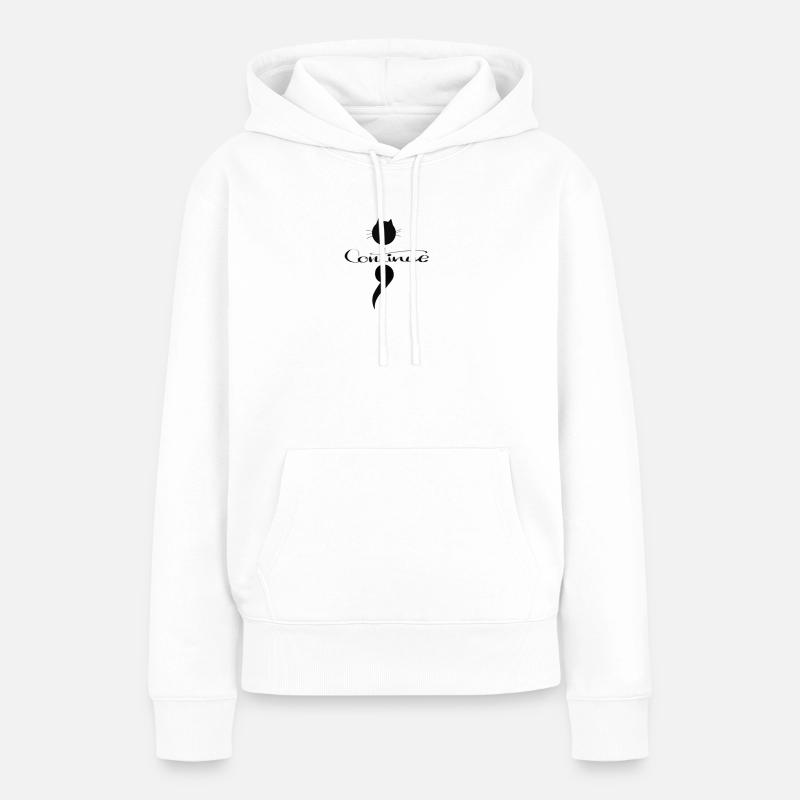 point-virgule - Sweat à capuche Premium bio Femme - blanc