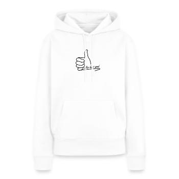 Alles wird gut - Frauen Premium Bio Hoodie - Weiß - Vorne - Julia (174cm)