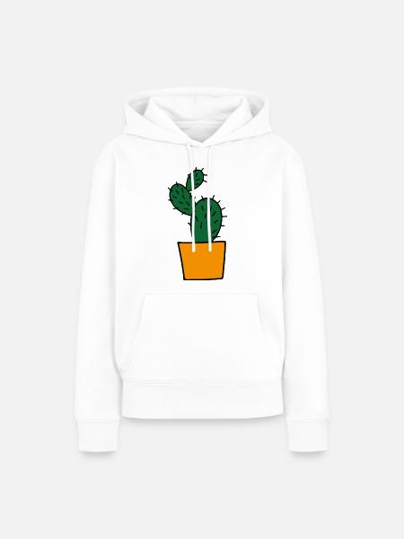 Kaktus - Frauen Premium Bio Hoodie - Weiß