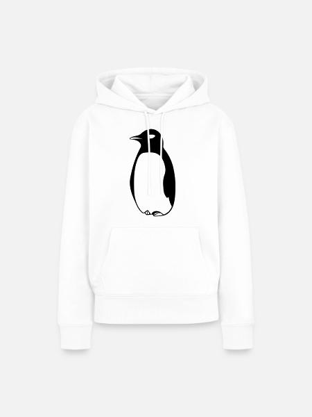 Pinguin - Frauen Premium Bio Hoodie - Weiß
