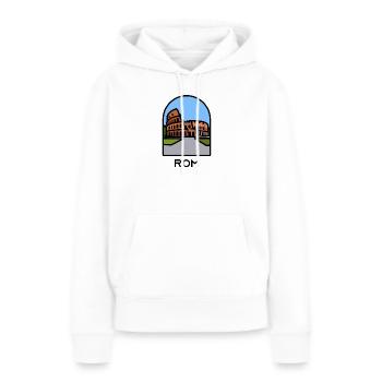 Rome - Colisée - Sweat à capuche Premium bio Femme - blanc - Devant - Julia (174cm)
