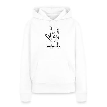 Geste de la main allemand Respekt - Sweat à capuche Premium bio Femme - blanc - Devant - Julia (174cm)