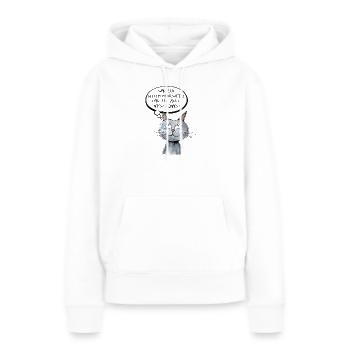 Katzenkopf mit Denkblase - Cartoon Stil - Frauen Premium Bio Hoodie - Weiß - Vorne - Julia (174cm)