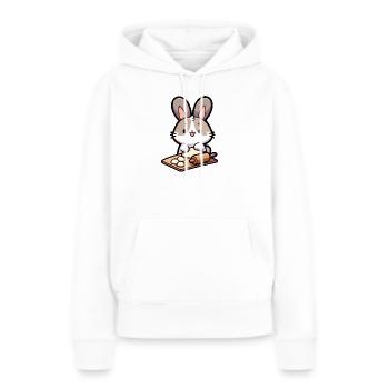 Bunny Baker: Der Teig-Delighter - Frauen Premium Bio Hoodie - Weiß - Vorne - Julia (174cm)