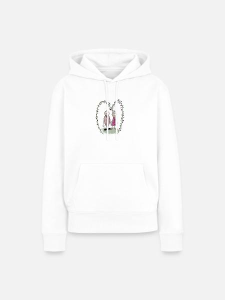 Herzliche Großeltern im Blumenherz - Frauen Premium Bio Hoodie - Weiß