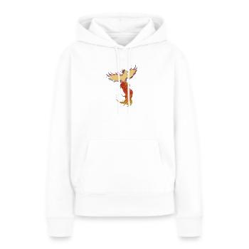 Le phénix renaît de ses cendres - Sweat à capuche Premium bio Femme - blanc - Devant - Julia (174cm)
