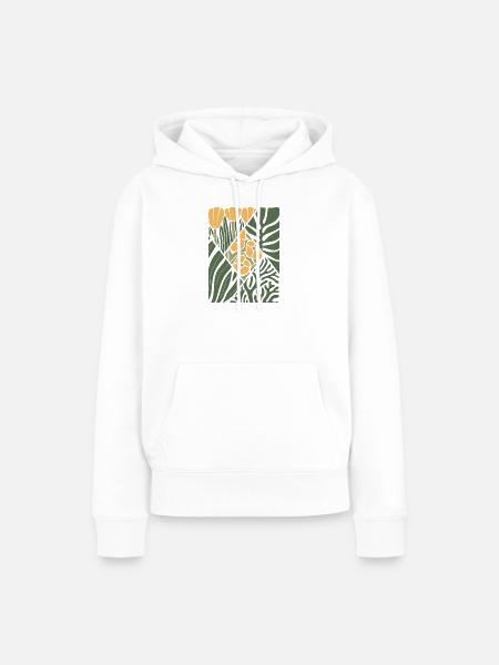 Grüne und gelbe Pflanzen und Blumen, abstrakt - Frauen Premium Bio Hoodie - Weiß