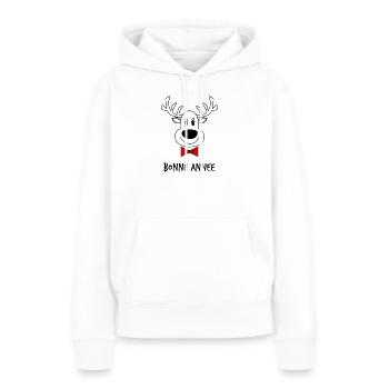 BONNE ANNEE. SAINT SYLVESTRE. NOUVELLE ANNÉE - Sweat à capuche Premium bio Femme - blanc - Devant - Julia (174cm)