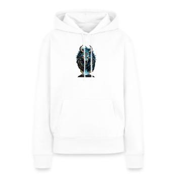 Un animal bleu féroce, - Sweat à capuche Premium bio Femme - blanc - Devant - Julia (174cm)