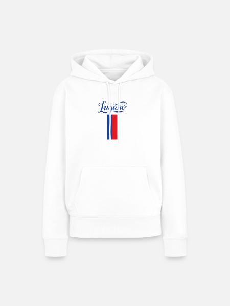Lugano Stadtflagge Stilvoll Design - Frauen Premium Bio Hoodie - Weiß