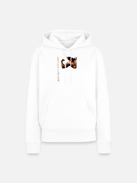 Muskelarm Kraftdesign - Frauen Premium Bio Hoodie - Weiß