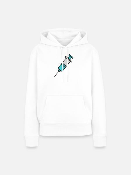 Spritze | Pro Impfung & Wissenschaft Statement - Frauen Premium Bio Hoodie - Weiß