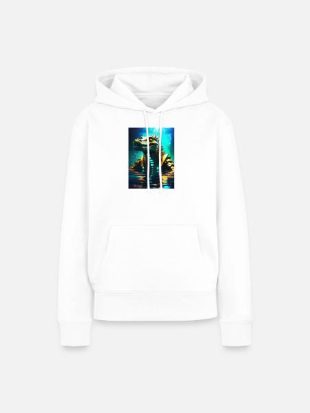 Sobek – Wächter des Nils - Frauen Premium Bio Hoodie - Weiß
