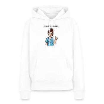 Infirmière aidante qui dit - Sweat à capuche Premium bio Femme - blanc - Devant - Julia (174cm)