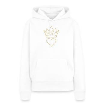 HERZKRONE // KINGDOM OF HEAVEN - Frauen Premium Bio Hoodie - Weiß - Vorne - Julia (174cm)